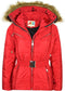 GIRLS PUFFER JACKET WITH DETACHABLE STYLISH HOODED - RED